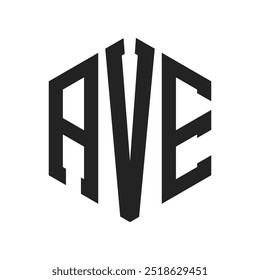 Design do logotipo AVE. Letra inicial AVE Monograma Logo usando forma de hexágono