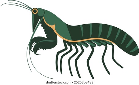 Avector silhoutte image of a mantis icon with a white background