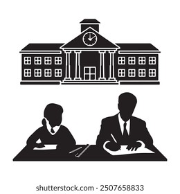 a-vector-art-illustration-of-a-silhouette-with back to school (