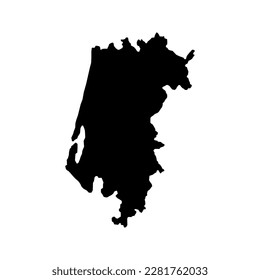 Aveiro Map, District of Portugal. Vector Illustration.