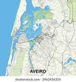 Aveiro, Portugal map poster art