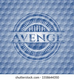 Avenge blue polygonal emblem. Vector Illustration. Detailed.