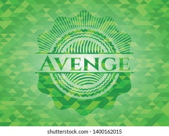 Avenge realistic green mosaic emblem. Vector Illustration. Detailed.