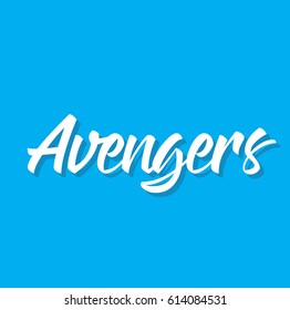 Avengers, Text Design. Vector Calligraphy. Typography Poster. Usable As Background.