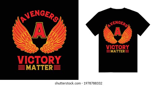 Avengers Victory Matter Grunge Vintage Wings T-shirt Design, F letter T-shirt design, Graphic Tees