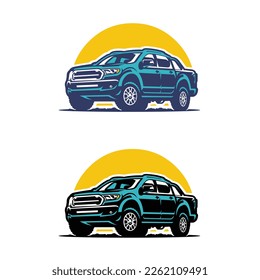 Aventure overland pickup truck vector art. Best for outdoor adventure automotive sport related logo and tshirt design