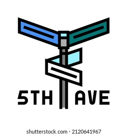 avenue 5th color icon vector. avenue 5th sign. isolated symbol illustration