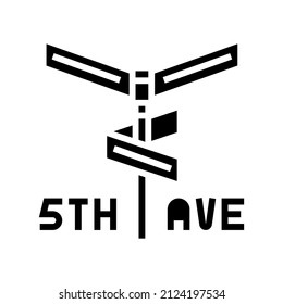 avenue 5th glyph icon vector. avenue 5th sign. isolated contour symbol black illustration