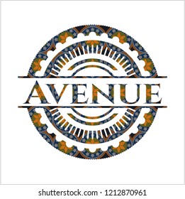 Avenue arabic style badge. Arabesque decoration.