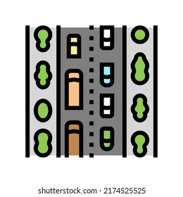 avenue city color icon vector. avenue city sign. isolated symbol illustration