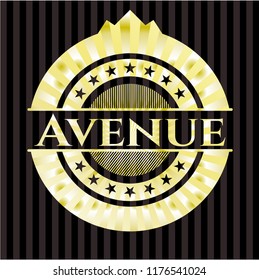 Avenue gold shiny badge