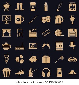 Avenue icons set. Simple style of 36 avenue vector icons for web for any design