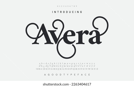 Avera abstract simple luxury font alphabet