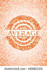 Average abstract orange mosaic emblem