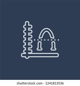 Average (arithmetic mean) icon. Average (arithmetic mean) linear design concept from Average (arithmetic mean) collection. Simple element vector illustration on dark blue background.