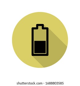 average battery level long shadow icon. Simple glyph, flat vector of web icons for ui and ux, website or mobile application