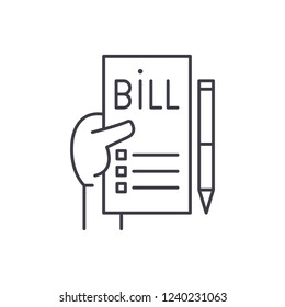 Average check line icon concept. Average check vector linear illustration, symbol, sign