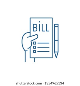 Average check line icon concept. Average check flat  vector symbol, sign, outline illustration.