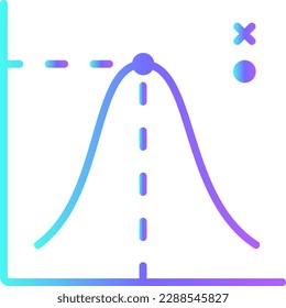 Average Data management icon with blue duotone style. graph, growth, data, analysis, statistics, up, diagram. Vector illustration