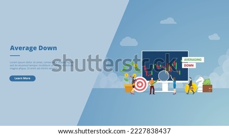 average down stock market concept for website landing homepage template banner or slide presentation cover