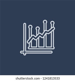 Average earnings growth icon. Average earnings growth linear design concept from Average earnings growth collection. Simple element vector illustration on dark blue background.