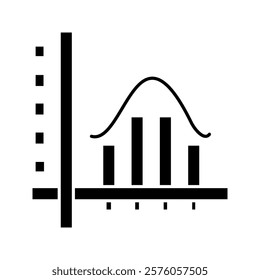 Average glyph icon, data and analytics, graph sign, vector graphics, a solid pattern on a white background, eps 10.