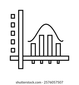 Average glyph icon, data and analytics, graph sign, vector graphics, a solid pattern on a white background, eps 10.