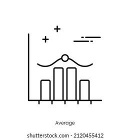 Average Icon. Outline Style Icon Design Isolated On White Background