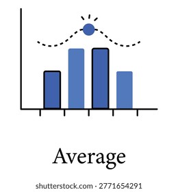 Average Icon Representing Mean Value Calculation And Statistical Analysis Concept