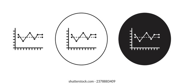 Average icon set. standard curve average vector symbol in black filled and outlined style.