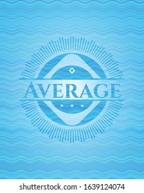 Average light blue water badge. Vector Illustration. Detailed.
