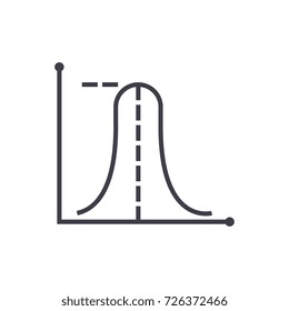 Average Maximum Graph Vector Line Icon, Sign, Illustration On Background, Editable Strokes