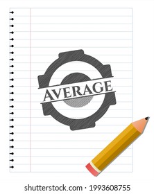 Average with pencil strokes. Vector Illustration. Detailed. 