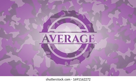 Promedio rosa y morado sobre textura de camo. Ilustración vectorial. Detallado.