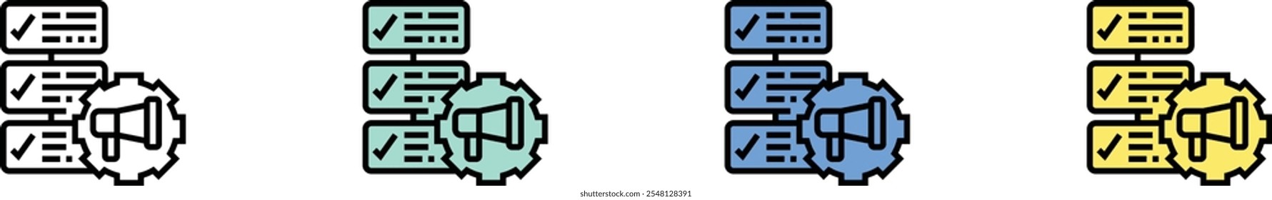 Icono de posición promedio. Esquema, diseño de estilo verde, azul y amarillo aislado sobre fondo blanco