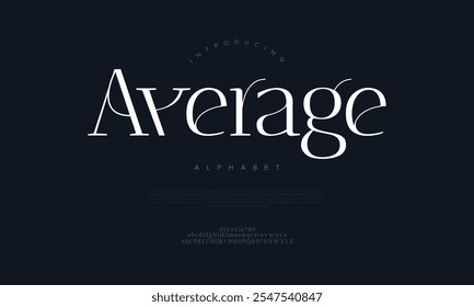 Average typography beauty fashion elegant minimalist serif italic fonts decorative wedding vintage retro logos. Minimal luxury font alphabet logo. Vector illustration