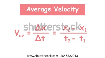 Average Velocity Formula in Motion a Straight Line.