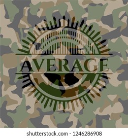 Average written on a camouflage texture