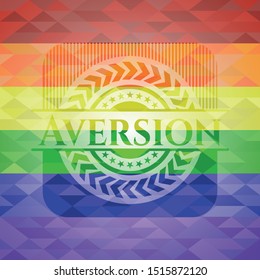Aversion lgbt colors emblem. Vector Illustration. Mosaic.