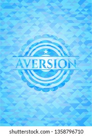 Aversion light blue emblem. Mosaic background