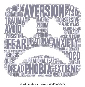 Aversion word cloud on a white background. 