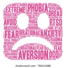 Aversion word cloud on a white background. 