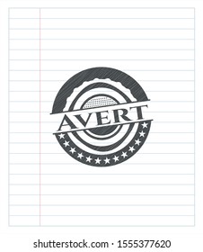 Avert pencil emblem. Vector Illustration. Detailed.