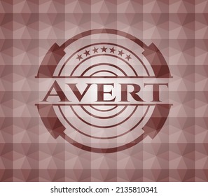 Avert red geometric emblem. Seamless. 