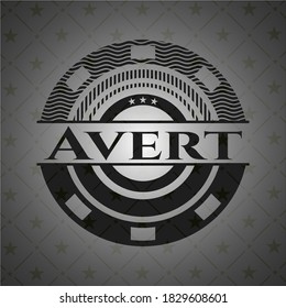 Avert retro style black emblem. Vector Illustration. Detailed. 