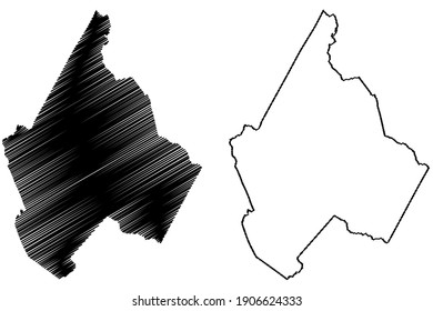 Avery County, North Carolina State (U.S. county, United States of America) map vector illustration, scribble sketch Avery map