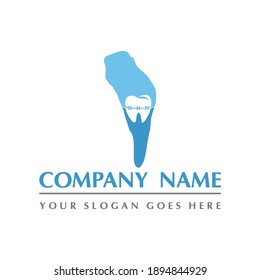 aves island map and teeth dental care symbol logo vector