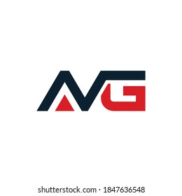 Diseño de logotipo inicial de la carta AVG, plantilla de vector