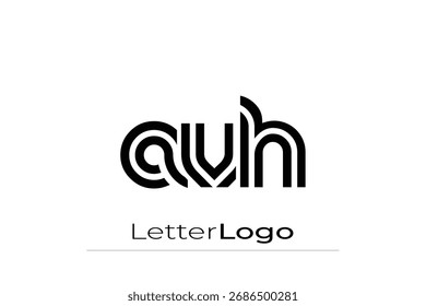 AVH Creative Unique Modern Letter Logo Design. Elegant Monogram Logo Design with Decorative Elements and Typography