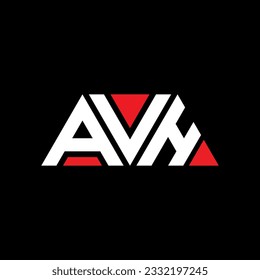 Diseño del logotipo de la letra del triángulo AVH con forma de triángulo. Monograma de diseño del logotipo del triángulo AVH. Plantilla de logotipo vectorial de triángulo AVH con color rojo. Logo triangular AVH Diseño sencillo, elegante y lujoso.